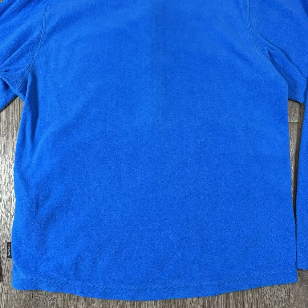 Helly Hansen Fleece Jacket Men Large Blue Full Zip HH Logo Polartec Collar M
